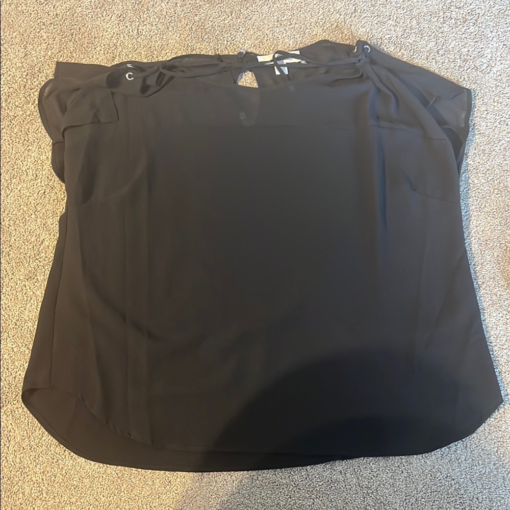 Black Blouse with back Keyhole Detail